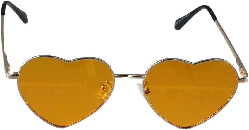 

Модные солнцезащитные очки в форме сердца для женщин, ретро-оправа из металла, разноцветные солнцезащитные очки, очаровательные винтажные очки TYUVIVO, Gold-brown