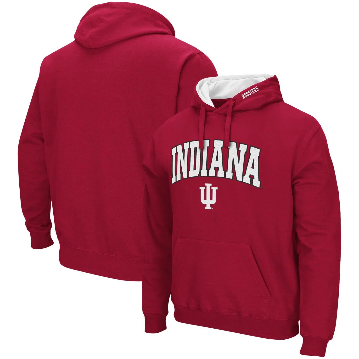 

Мужской пуловер с капюшоном Crimson Indiana Hoosiers Arch & Logo 3.0 Colosseum