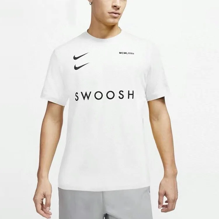 Футболка мужская с круглым вырезом умеренного прямого кроя Nike, белый — фото 4