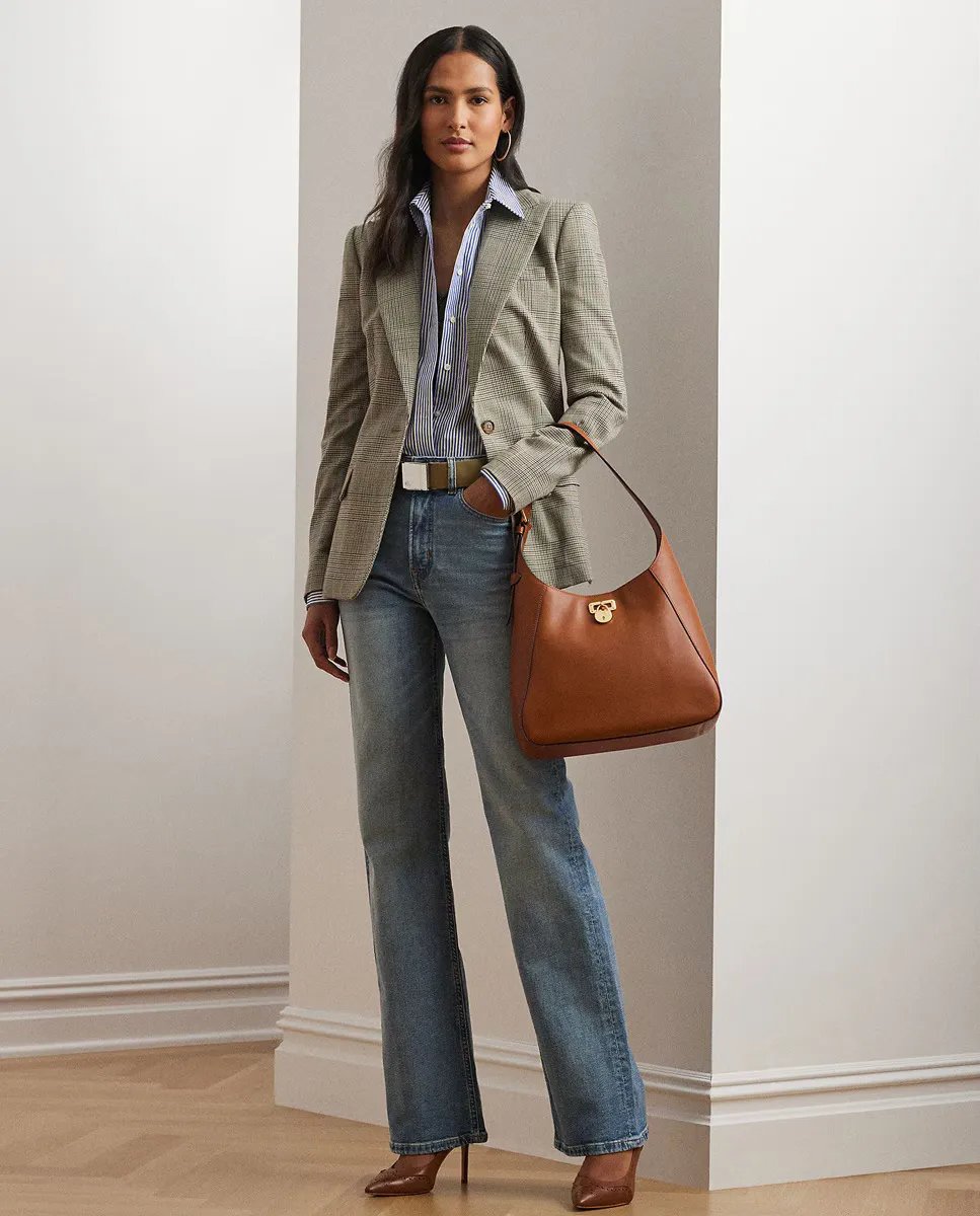 

Женские джинсы свободного кроя из хлопка Lauren Ralph Lauren, светло-голубой