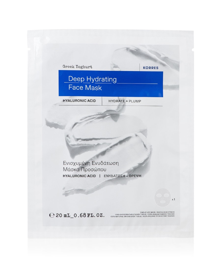 

Тканевая маска KORRES Greek Yoghurt Intensiv feuchtigkeitsspendend, 20 ml