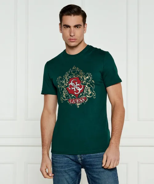 

Футболка Slim fit Guess Jeans, зеленый