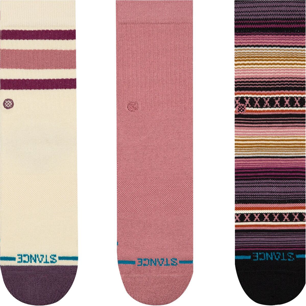 

Носки смешанные Icon - 3 пары - детские Stance, цвет dusty rose
