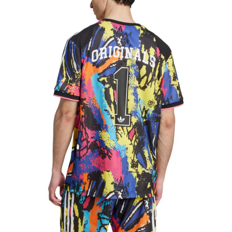Футболка Archive Aop Jersey Adidas Originals, черный/розовый/фиолетовый/синий/оранжевый — фото 4