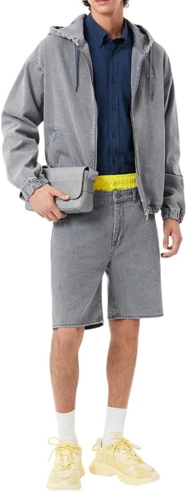 Мужская рубашка Lacoste с длинным рукавом, постиранная, Washed Faucon — фото 4