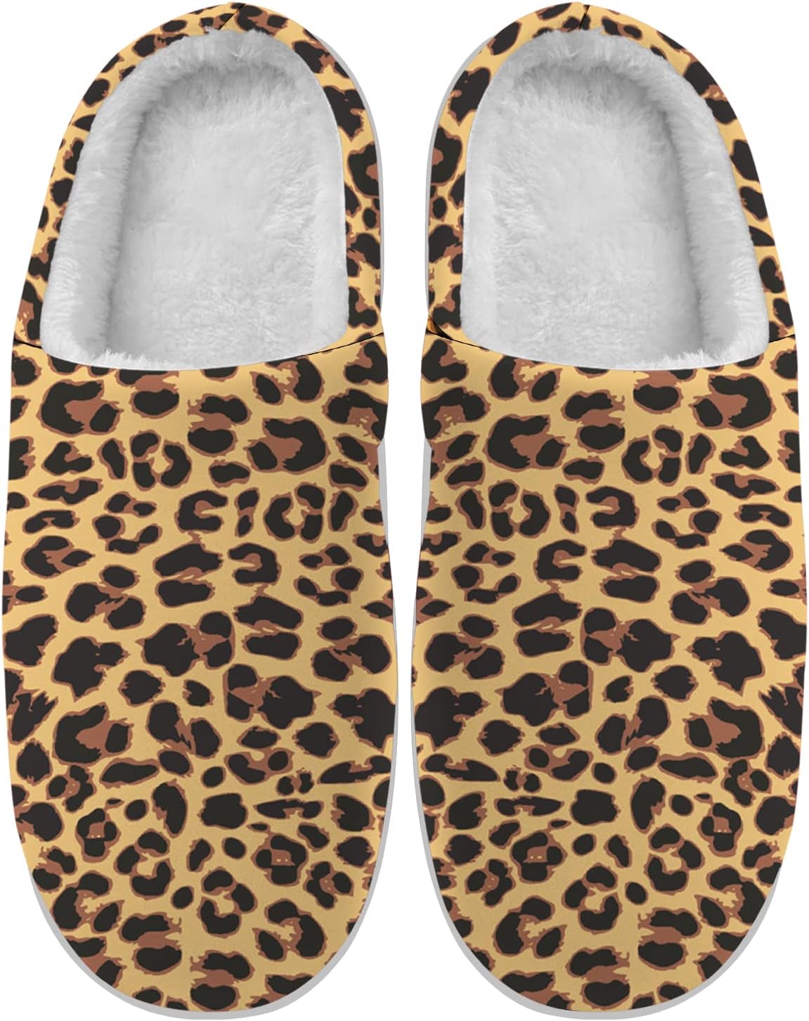 

Женские и мужские домашние тапочки с леопардовым принтом, комфортные тапочки с эффектом памяти, пушистые тапочки, противоскользящие зимние обувь, подарок Ciadoon, желтый