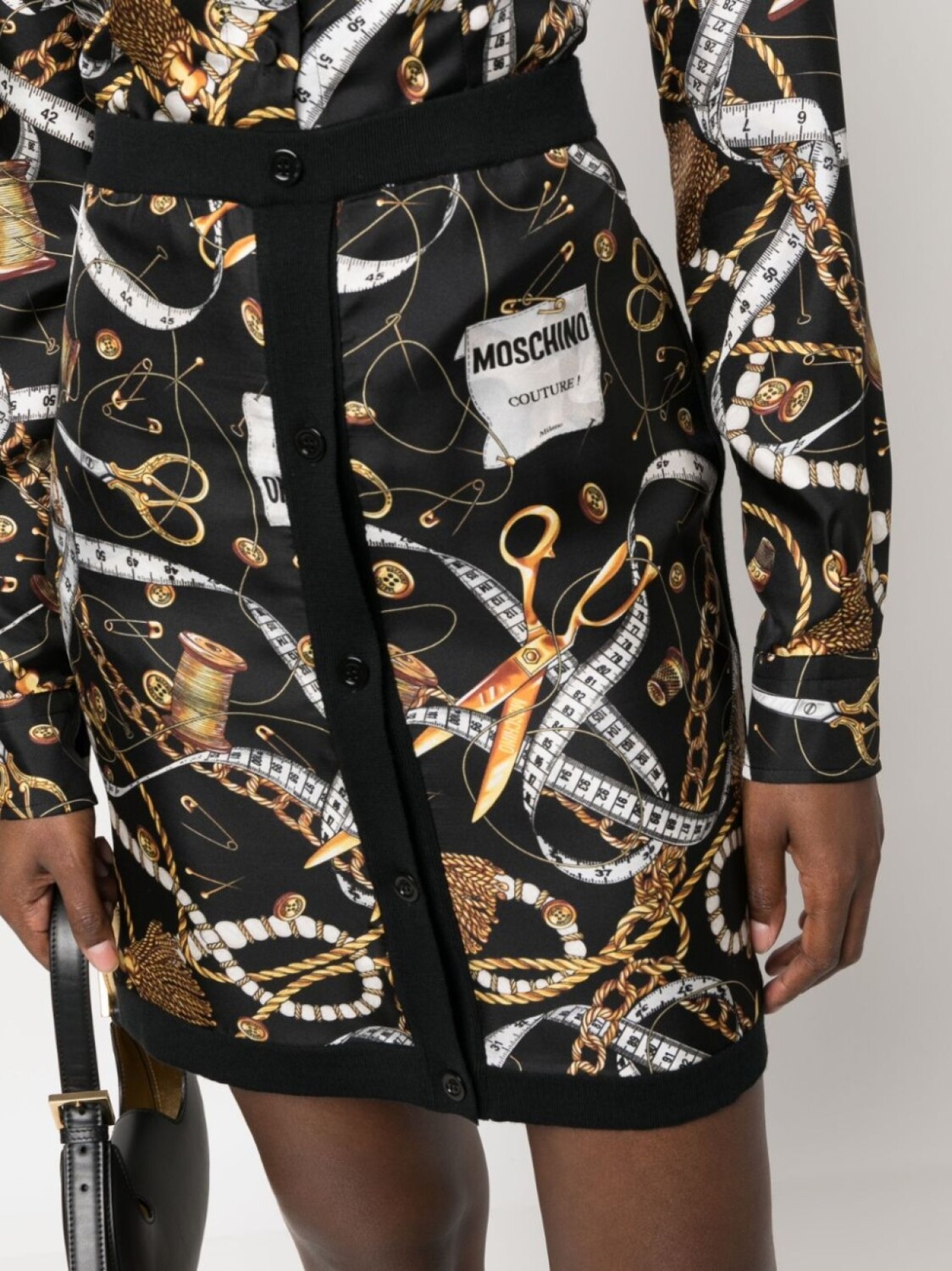 

Moschino мини-юбка с завышенной талией и графичным принтом, черный