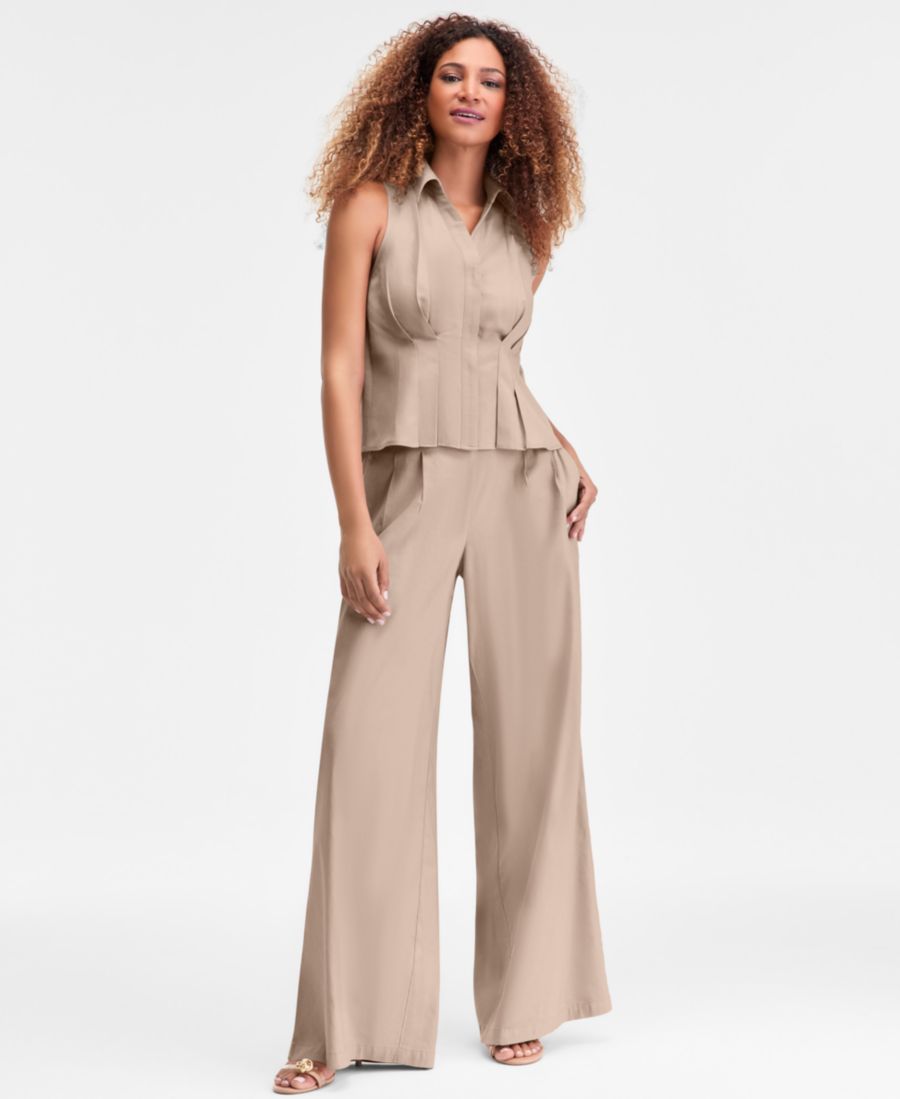 

Женская блузка с воротником и пуговицами спереди, эксклюзивно для Macy's INC International Concepts, Neutral