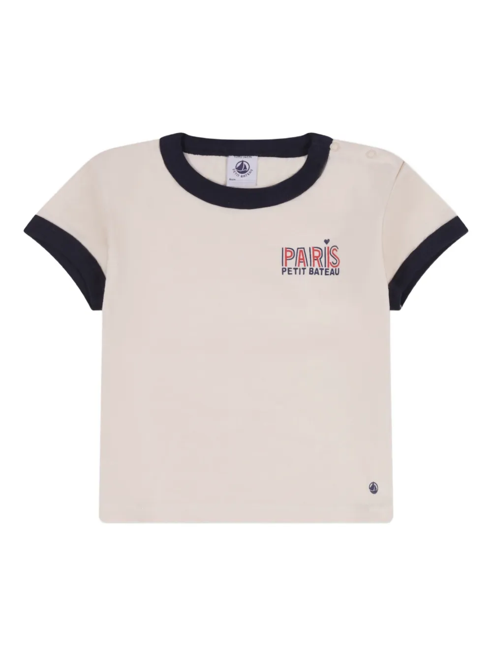 

Футболка из органического хлопка с вырезом-кольцом Petit Bateau, нейтральный