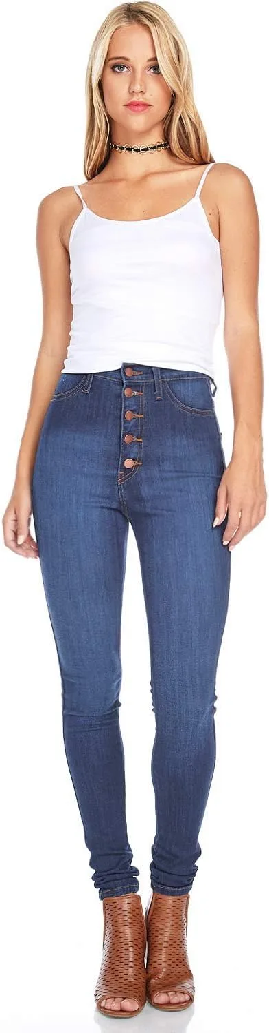 

Женские джинсы скинни с высокой посадкой и суперстретч Vibrant