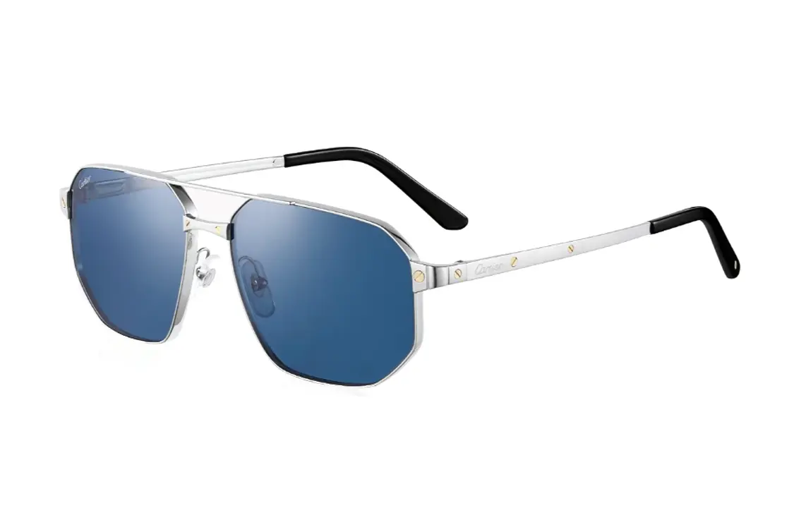 

Cartier Авиаторские солнцезащитные очки металлические унисекс серебристые, Silver