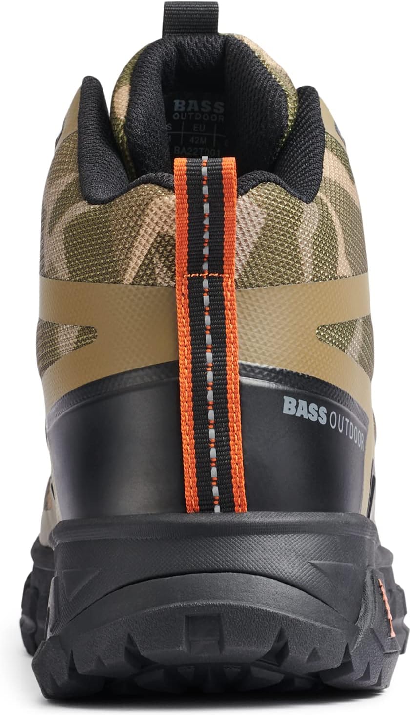 Мужские походные ботинки BASS OUTDOOR Peak с бесшовной конструкцией и низкой голенью, черный/зеленый — фото 4