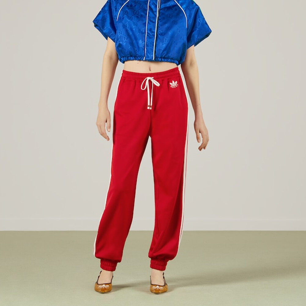 Спортивные штаны женские Adidas X Gucci, красный — фото 2