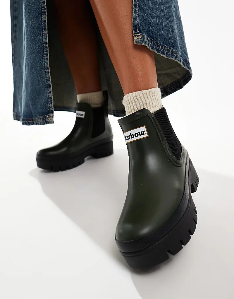 Ботинки женские Barbour водонепроницаемые, темно-оливковый