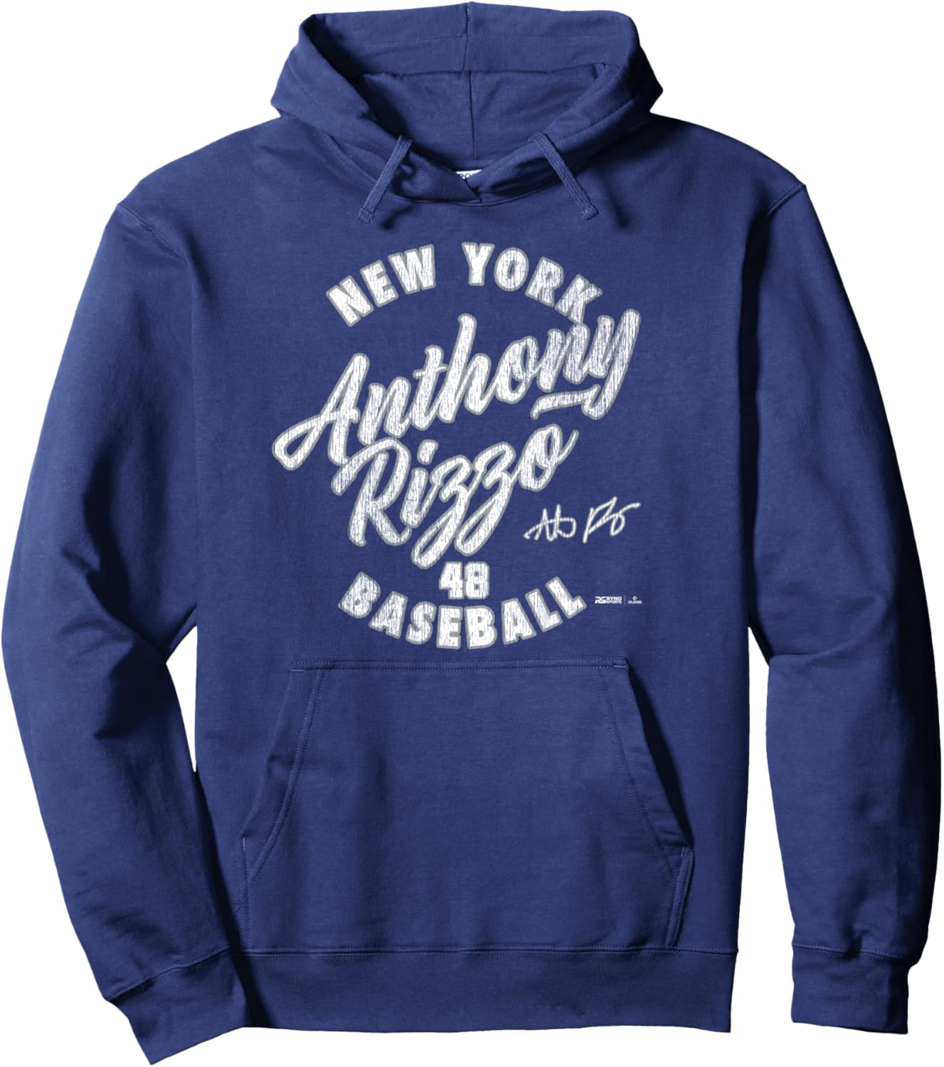 

Худи Anthony Rizzo New York Baseball Vintage Cursive MLBPA Ryno Sports, темно-синий