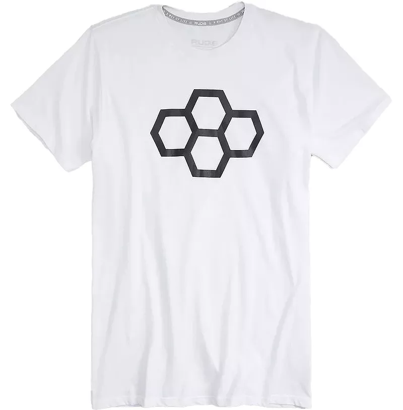 

Футболка RUDIS Big Hex с короткими рукавами, белый