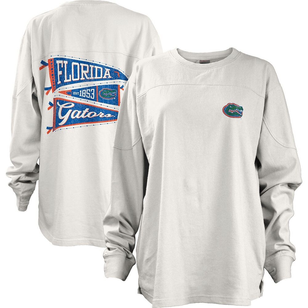 

Женская белая футболка с длинными рукавами и вымпелом Florida Gators для прессы Pressbox, цвет Fld White