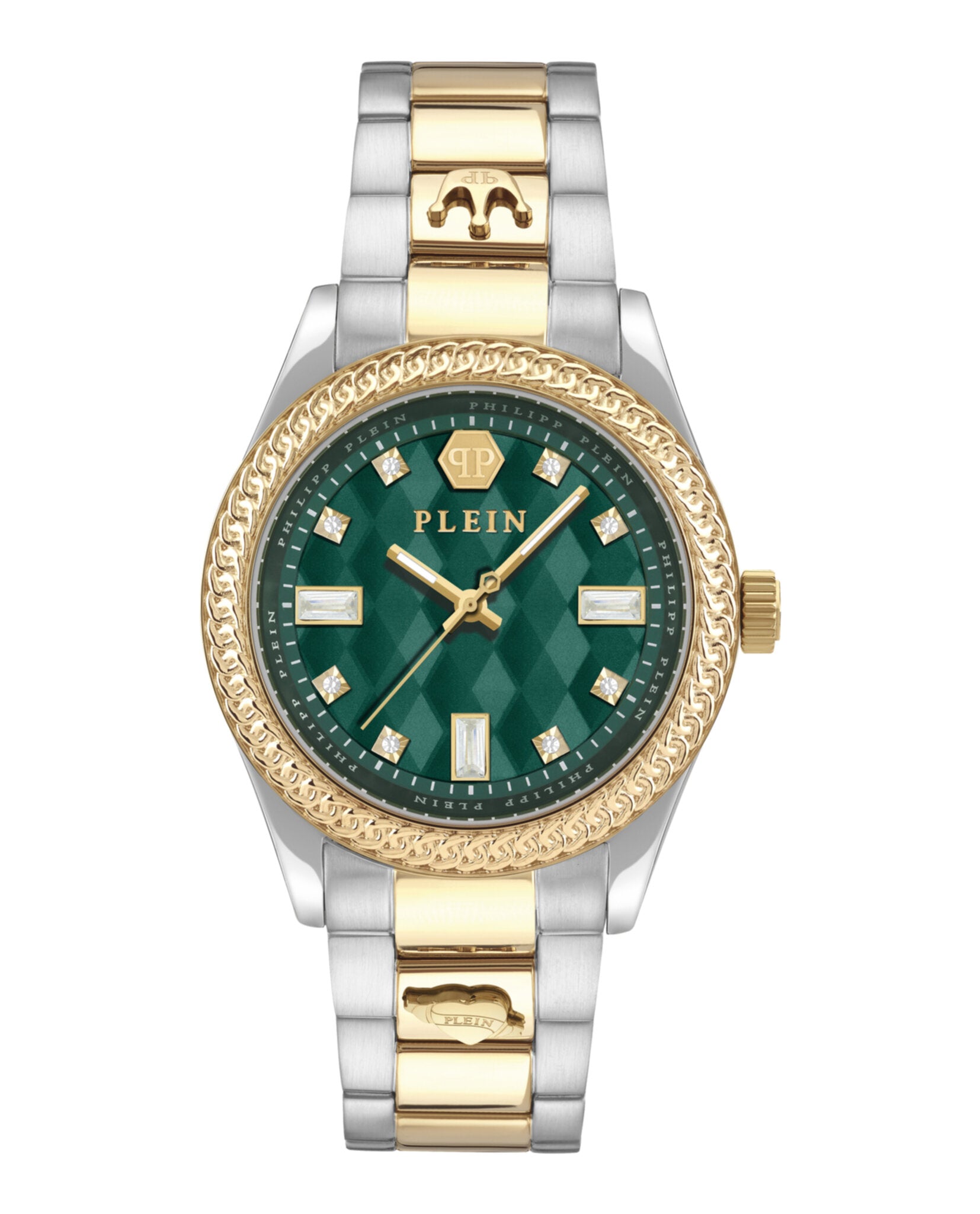 

Часы с кристаллами Queen PHILIPP PLEIN, цвет two tone/two tone/green
