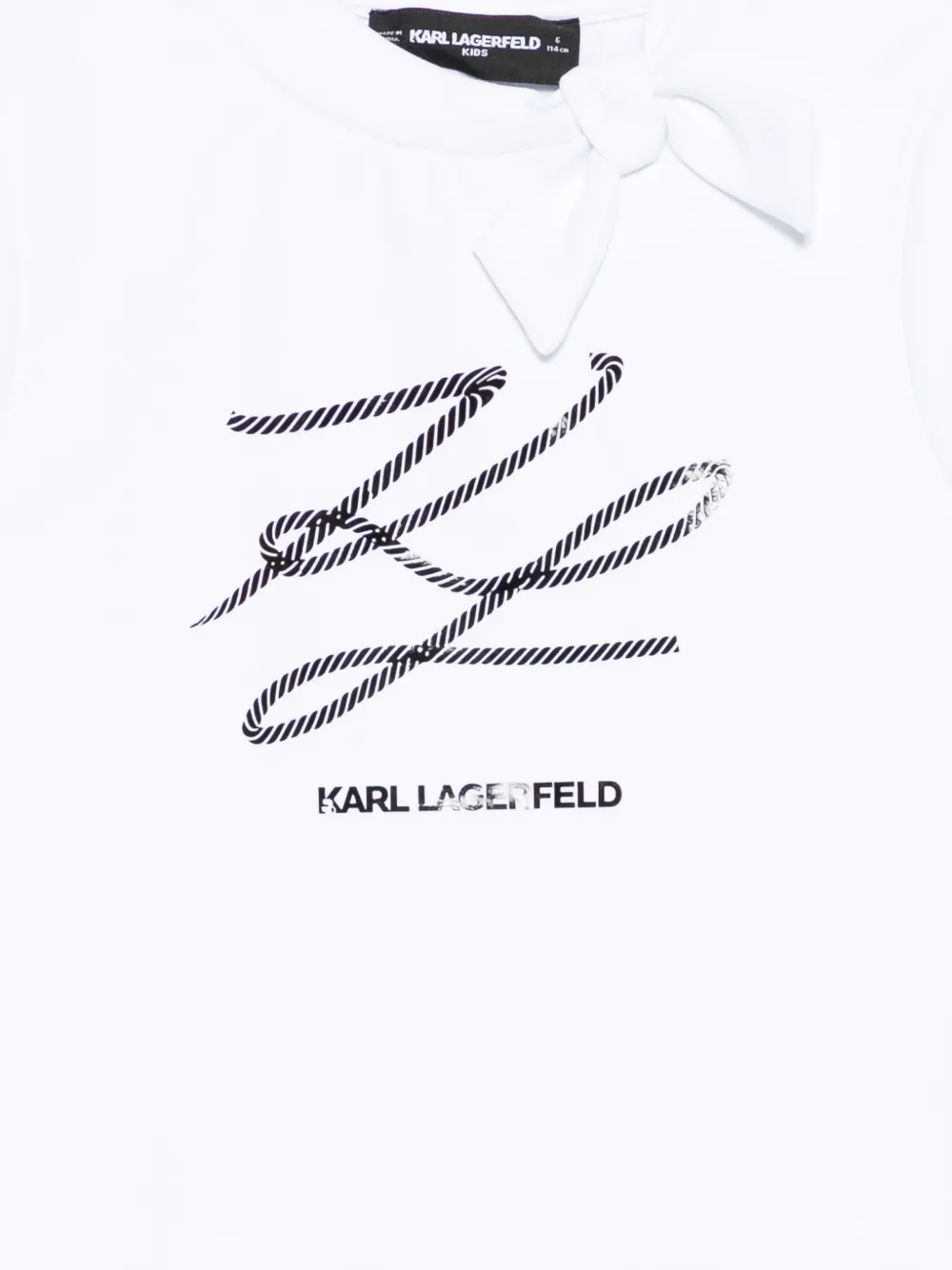 Футболка с принтом "графичный галстук" Karl Lagerfeld Kids, белый — фото 3