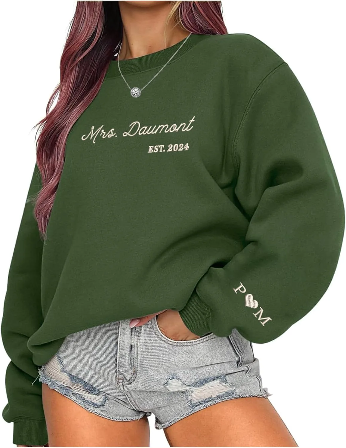 

Кастомный свитшот Noni с вышивкой Mrs, подарок для невесты