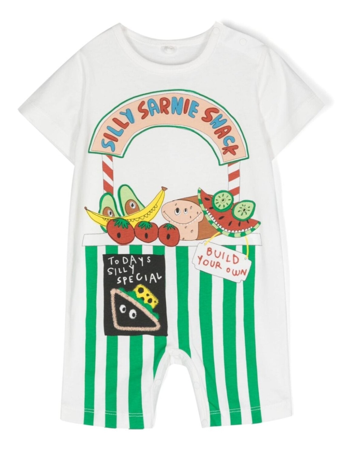 

Stella McCartney Kids ромпер с графичным принтом, белый