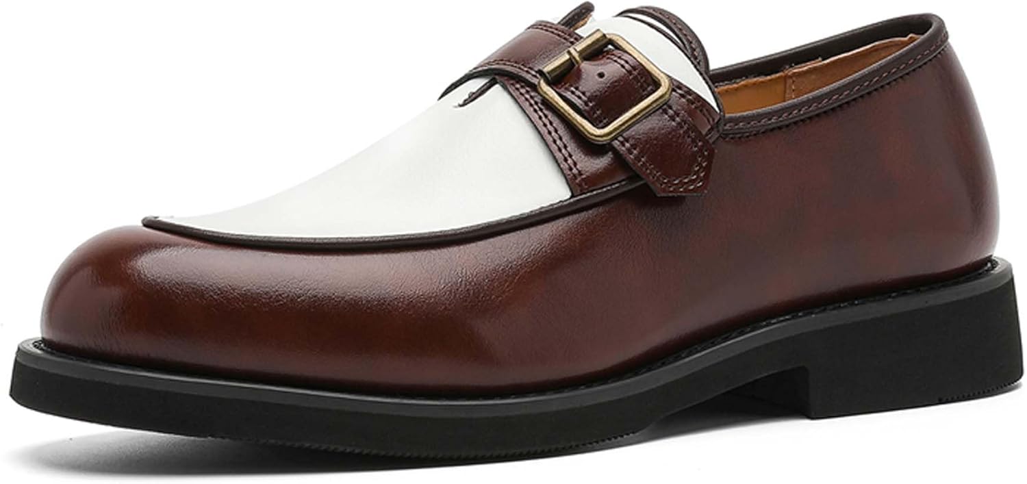

Мужские лоферы Penny с модным сочетанием цветов, деловые повседневные формальные туфли с классической пряжкой, для прогулок, работы в офисе, банкетов, свадеб, к костюмам и платьям, кожаные туфли Generic, коричневый