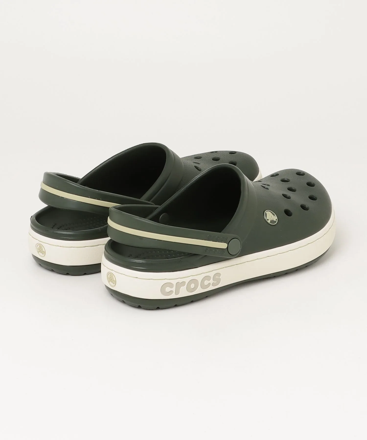 Классические сабо Crocband Heritage Clog crocs темно-зеленые — фото 2