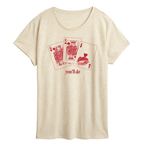 

Футболка с принтом Women's you'll do playing cards Licensed Character, Beige