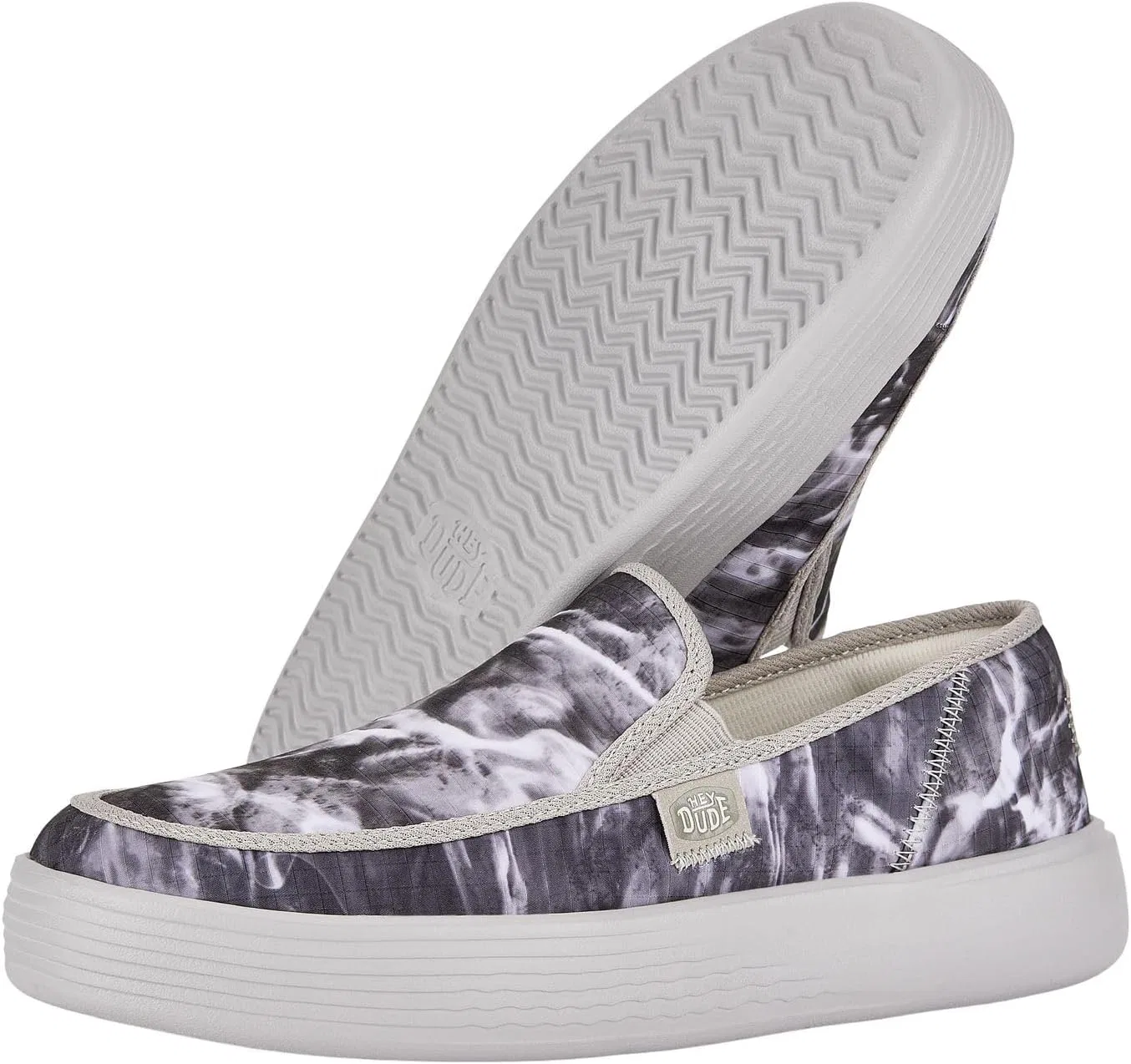 Кроссовки Hey Dude Sunapee Mossy Oak Elements Mens Slip On Comfortable Lightweight, Grey Multi-Coloured — фото 3