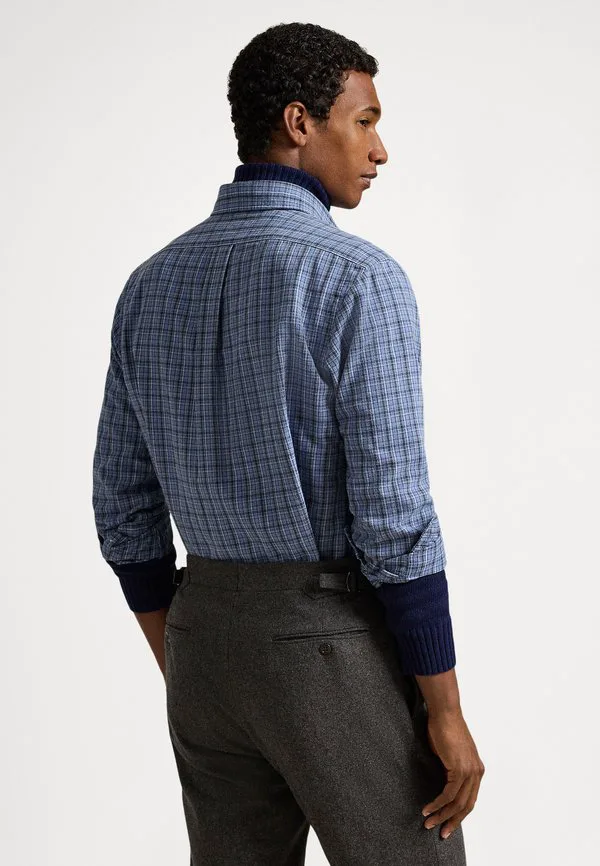 Рубашка-Оксфорд из ворсистой ткани, сшитая на заказ. Polo Ralph Lauren, 7033A Blue Heather Multi — фото 3
