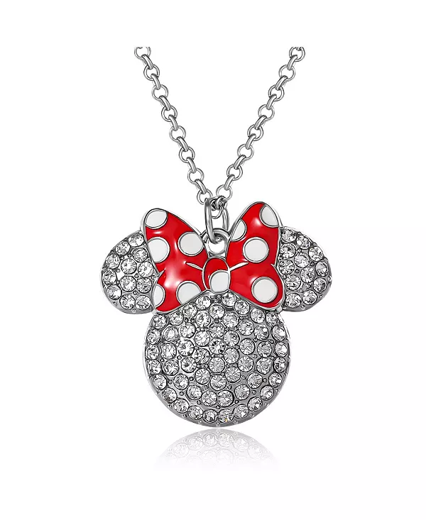 

Модное красное ожерелье в горошек с бантом и кристаллами в стиле Минни Маус Disney, white