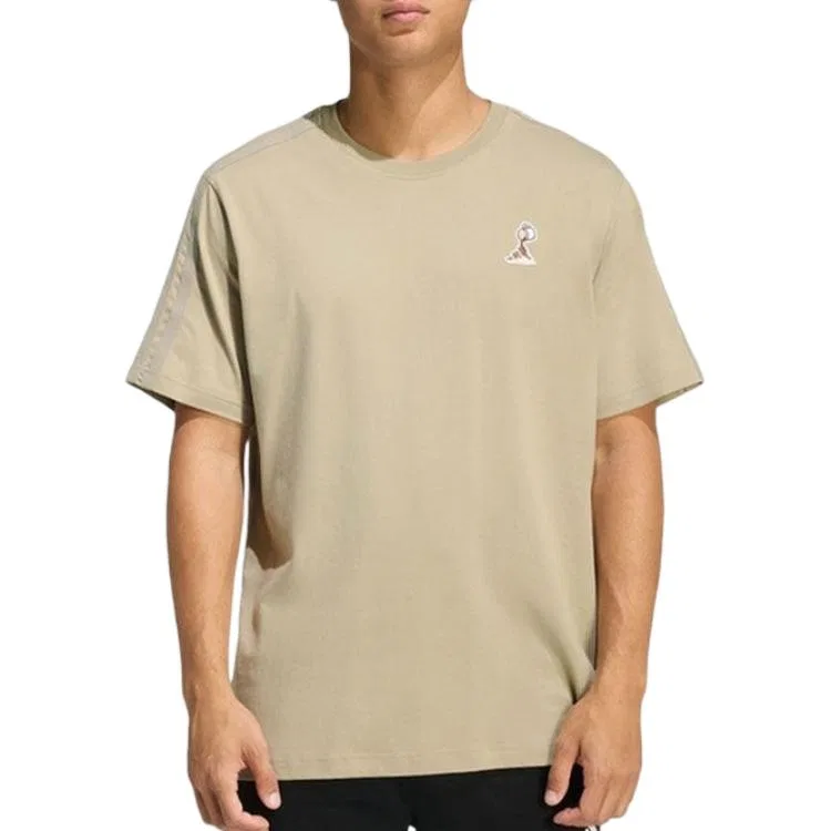 Футболка мужская Khaki, с круглым вырезом, средней посадки Adidas — фото 3