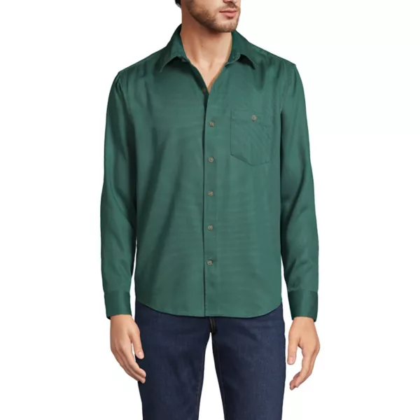 

Мужская свободная рубашка из твила Lands' End, цвет washed evergreen