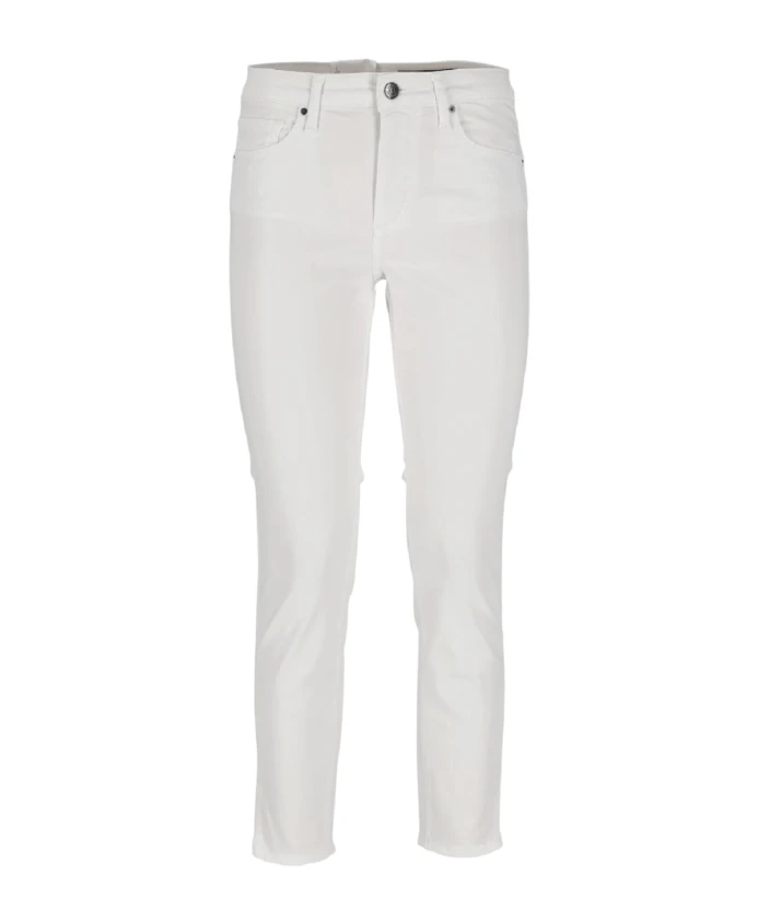

Белые джинсы с высокой талией и зауженными штанинами Armani Exchange, белый