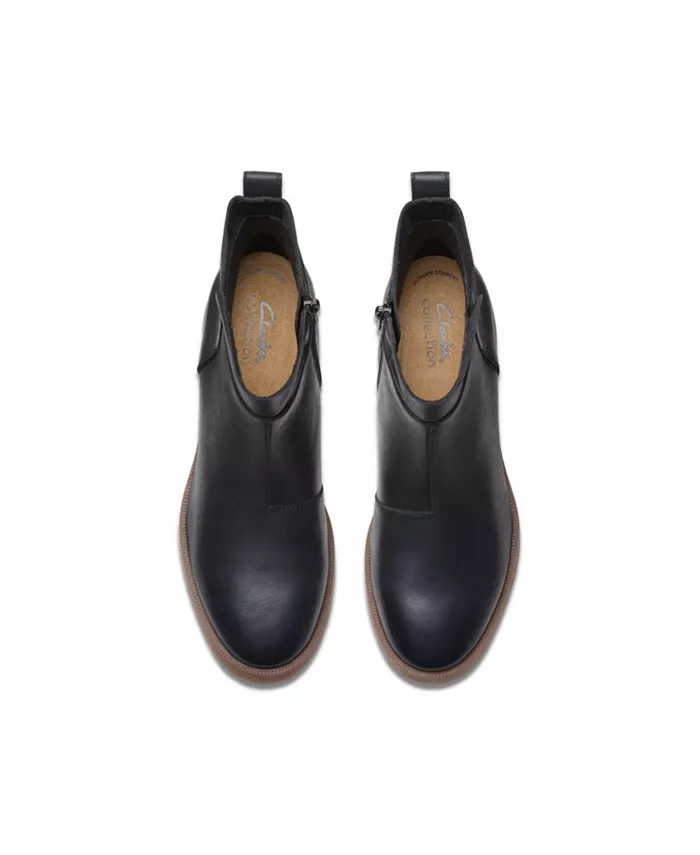 Женские полусапоги Clarks Lileigh Charm кожаные с острым носом, черный — фото 4