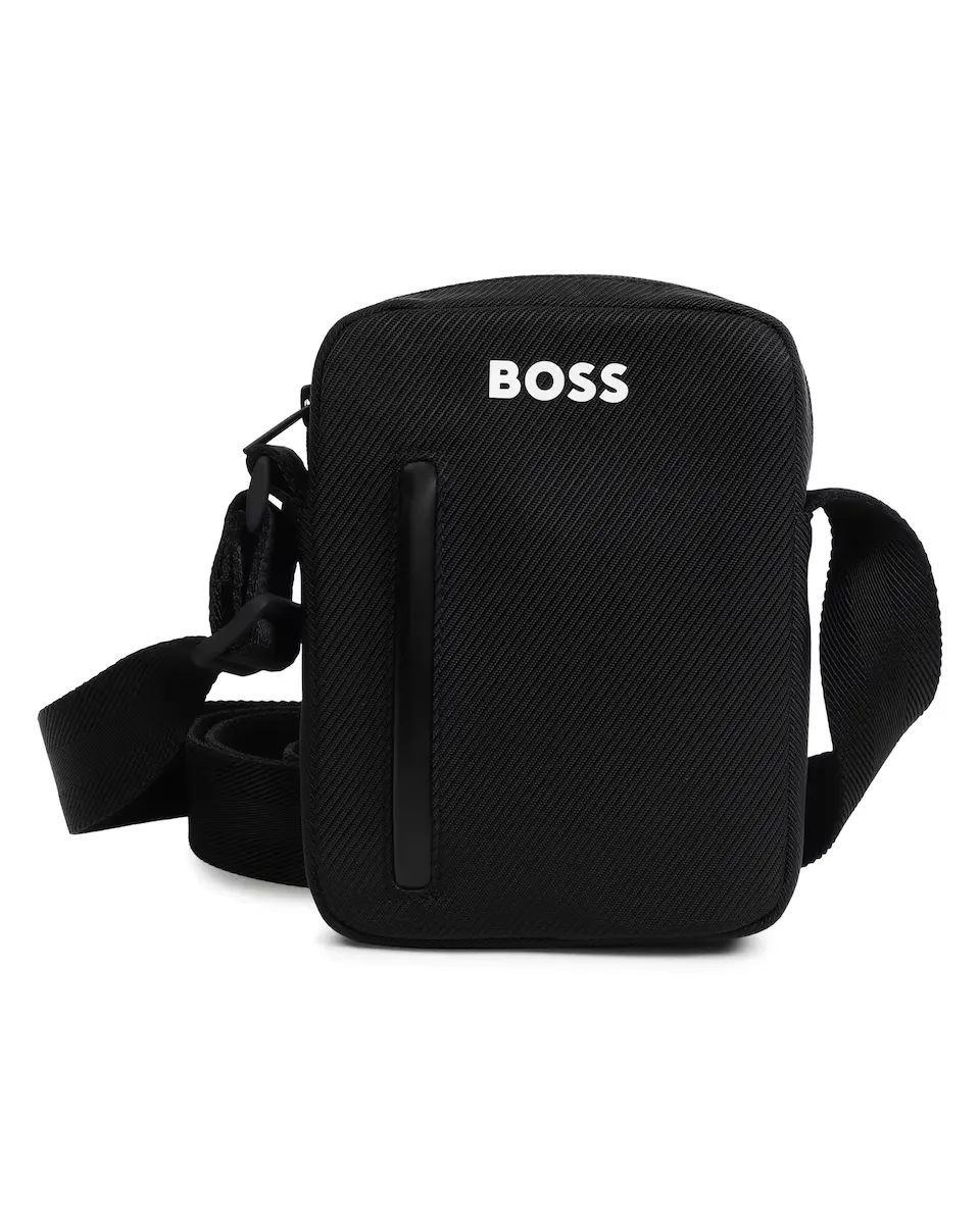 

Сумка через плечо для мальчика с передним карманом BOSS Kidswear, чёрный