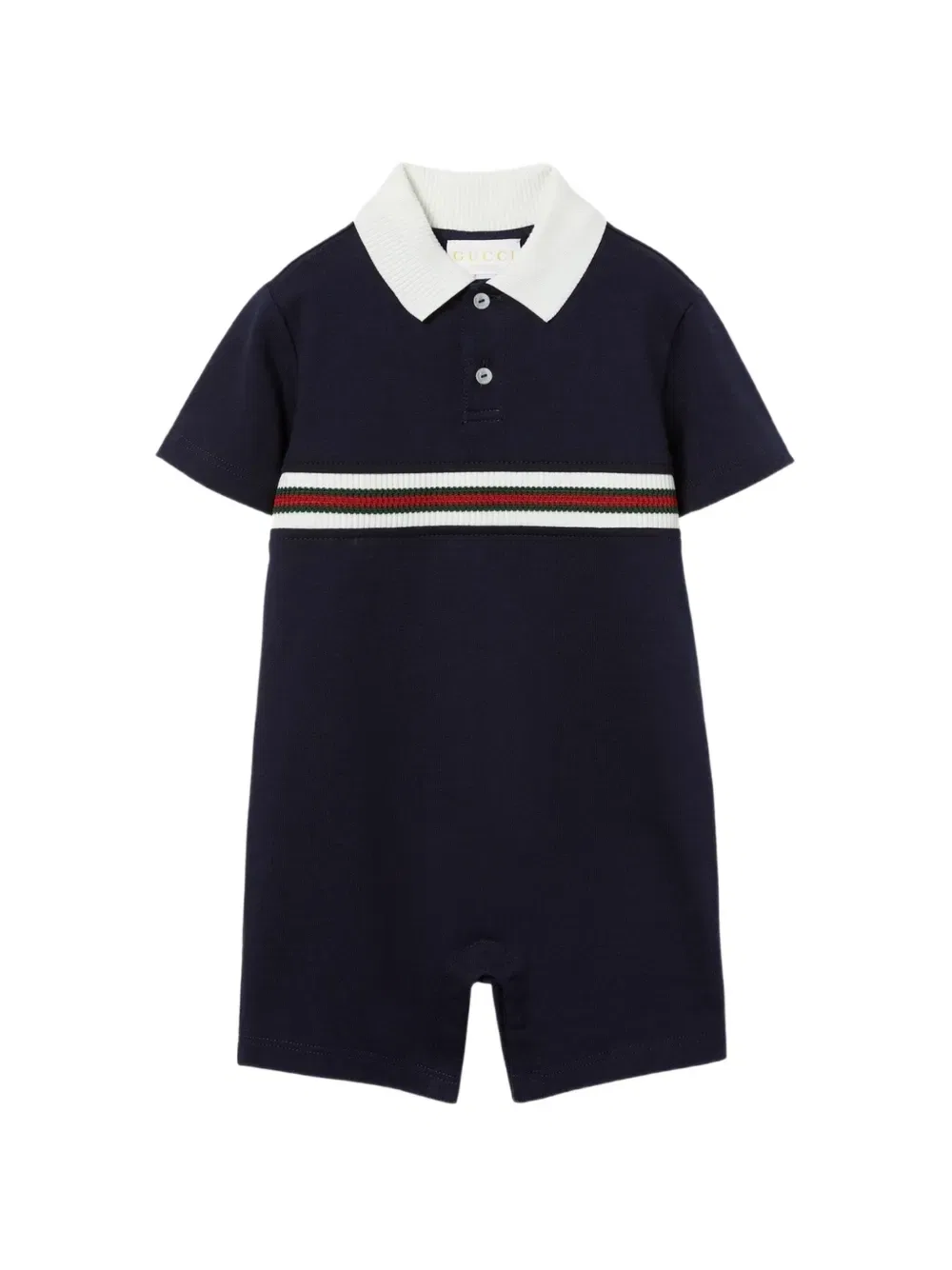 Полосатый комбинезон с воротником Gucci Kids, синий