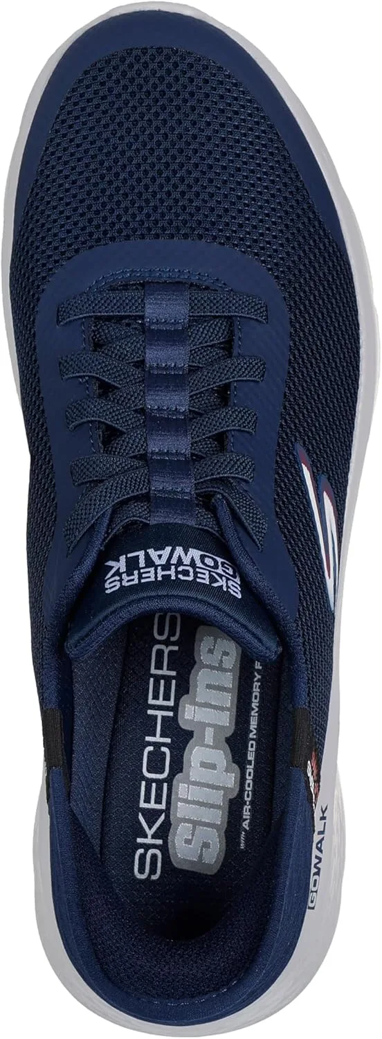 Мужские слипоны Skechers Hands Free: Go Walk Flex Hands Up Trainers, синий/серый — фото 3
