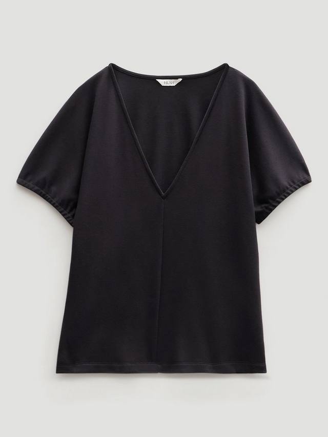 

Футболка с коротким рукавом и V-образным вырезом HUSH, Black