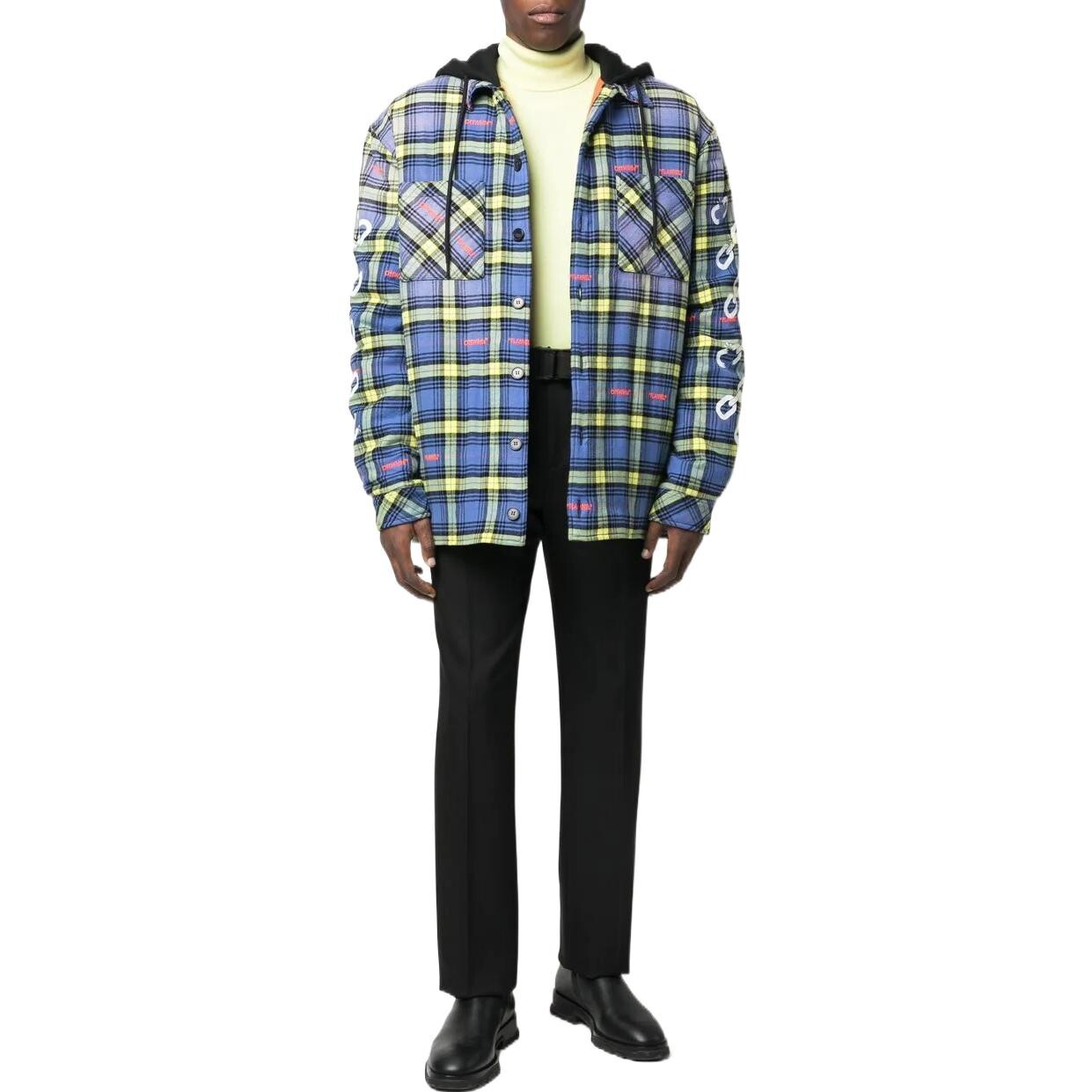 

Куртка мужская Off-White Plaid-check, синий / желтый