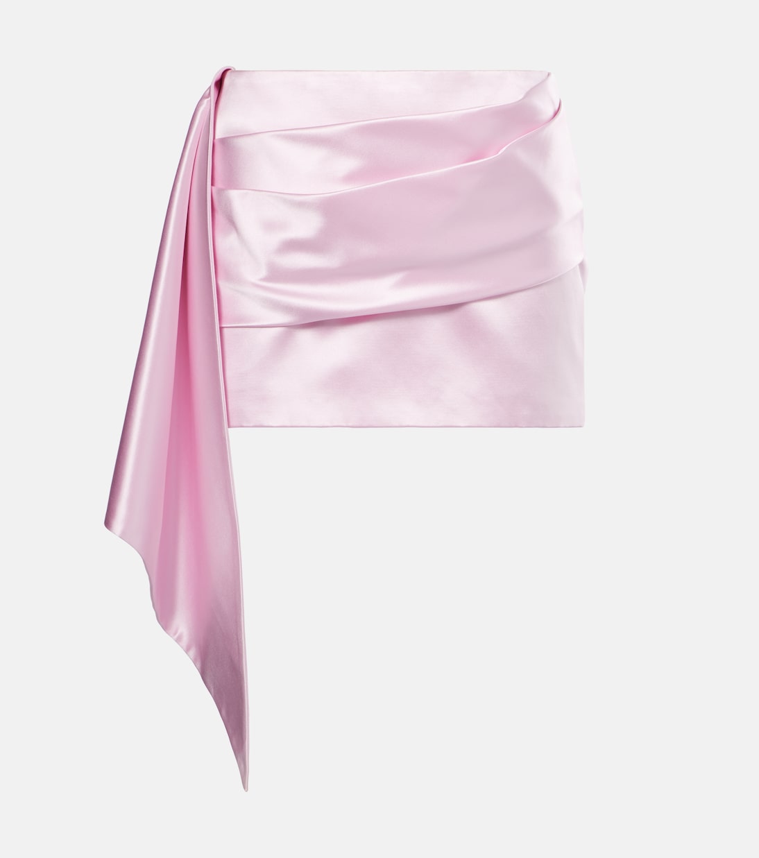 

Драпированная мини-юбка из атласа дюшес Alex Perry, Ice Pink