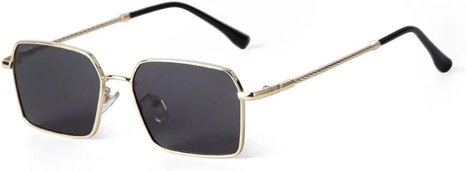 

Модные прямоугольные солнцезащитные очки для женщин и мужчин, коричневые с синим оттенком, узкая металлическая оправа, дорожные солнцезащитные очки для мужчин UV400, SUN1300 Generic, C1