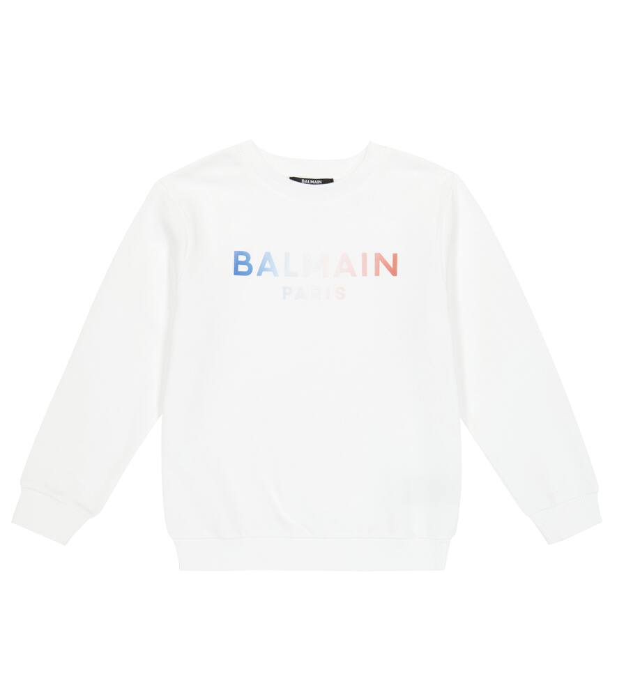

Хлопковый свитшот с логотипом Balmain Kids, 100-Bianco