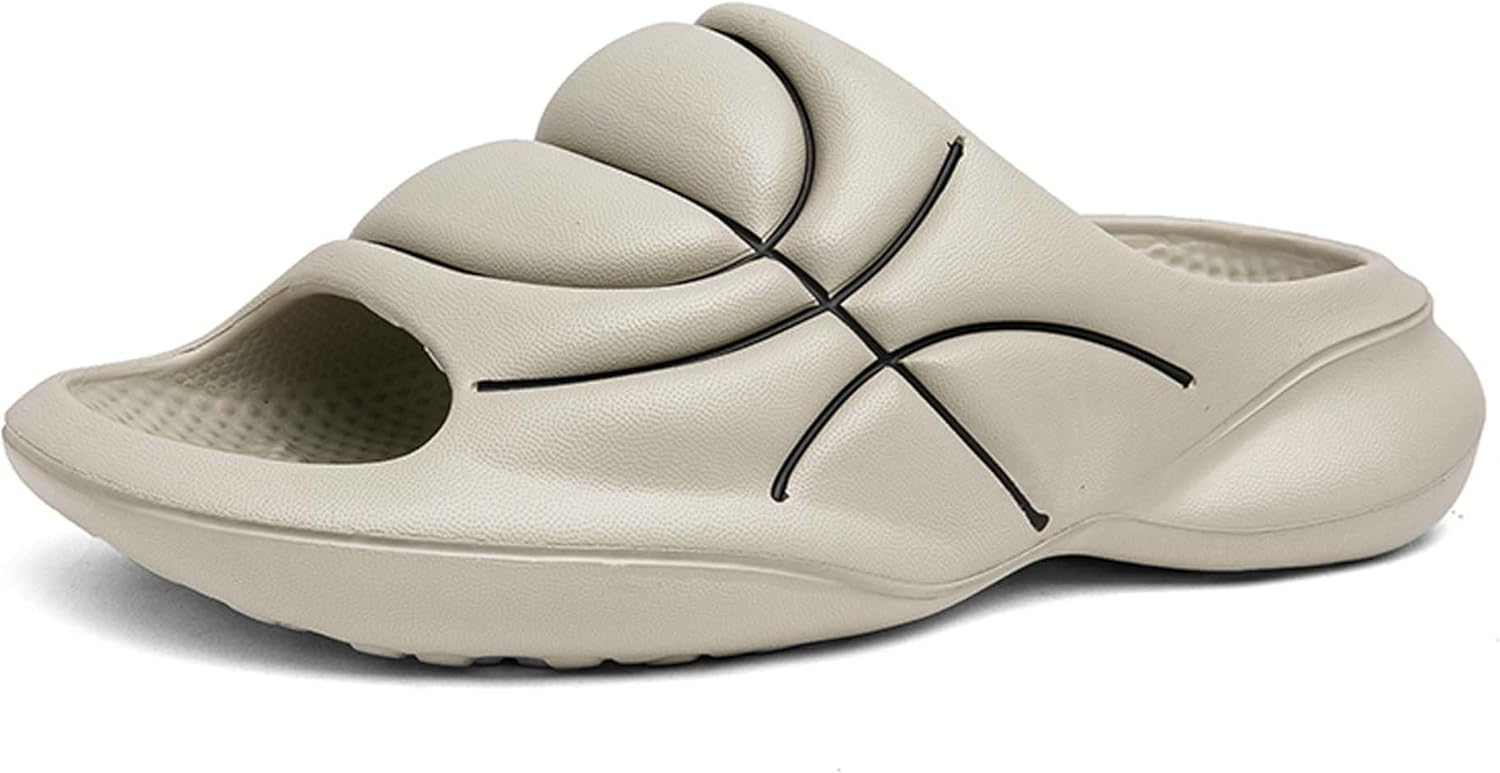 

Мужские слайды-тапочки Vtiao, с рисунком баскетбольного дизайна, для спорта в помещении и на улице, модные слайды-тапочки, с толстой подошвой, противоскользящие и износостойкие, бежевый