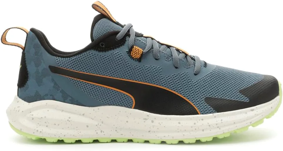Мужские кроссовки PUMA Twitch Runner Trail Camo для бега - черные, серый/черный/оранжевый — фото 2