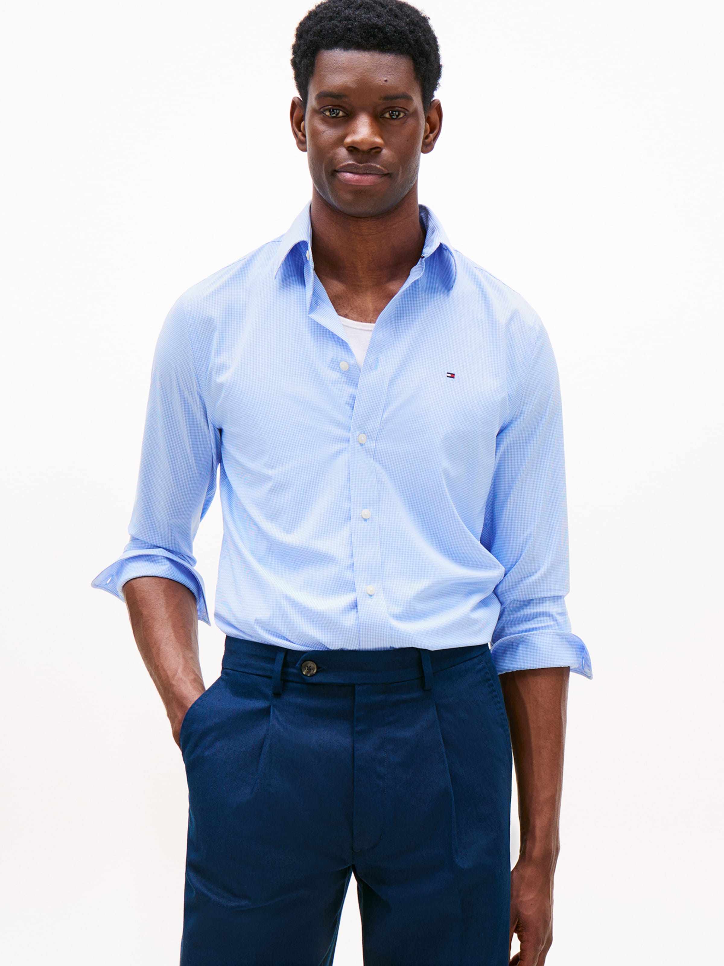 TOMMY HILFIGER Рубашка на пуговицах 'GINGHAM' светлого синего цвета Regular fit — фото 2
