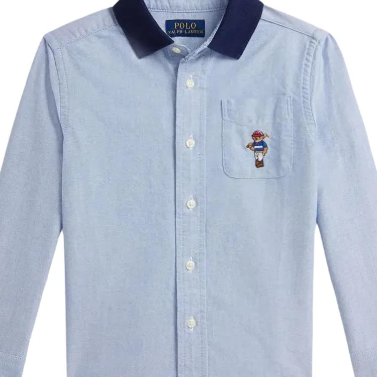 Футболка поло Polo Bear синяя для подростков Polo Ralph Lauren, Blue — фото 4