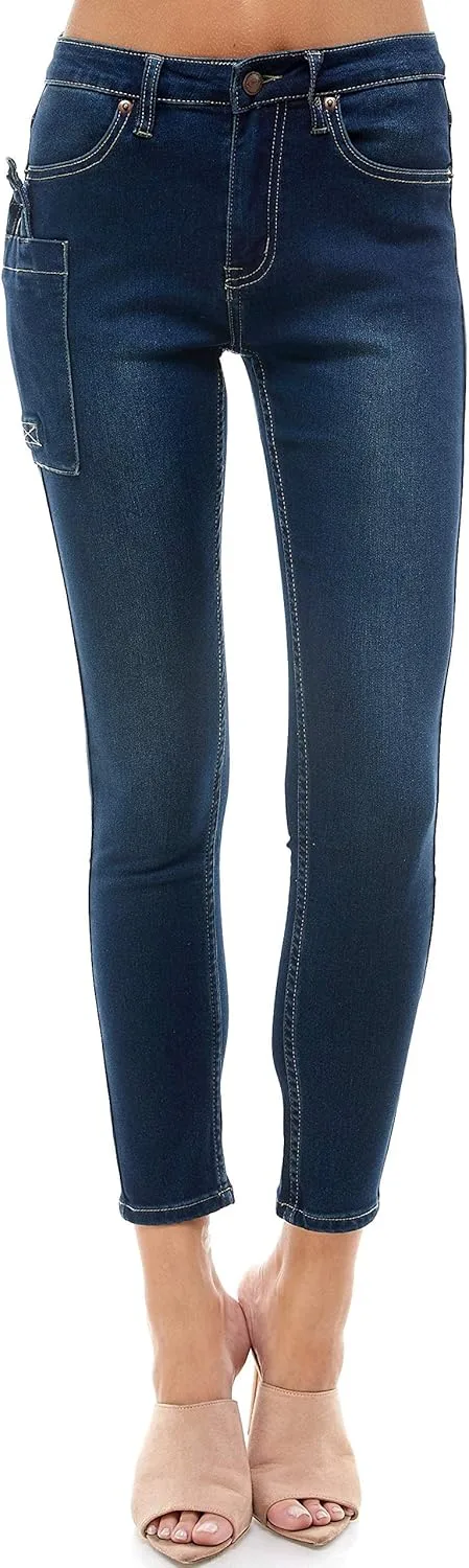 

Женские джинсы Skinny с карго-дизайном, 5 карманов, Casual