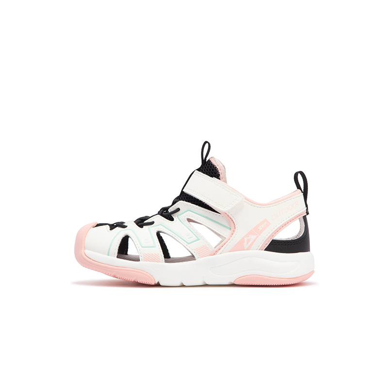 Антискользящие и износостойкие дышащие детские сандалии Black White Kids' XTEP, Black/Sail White — фото 2