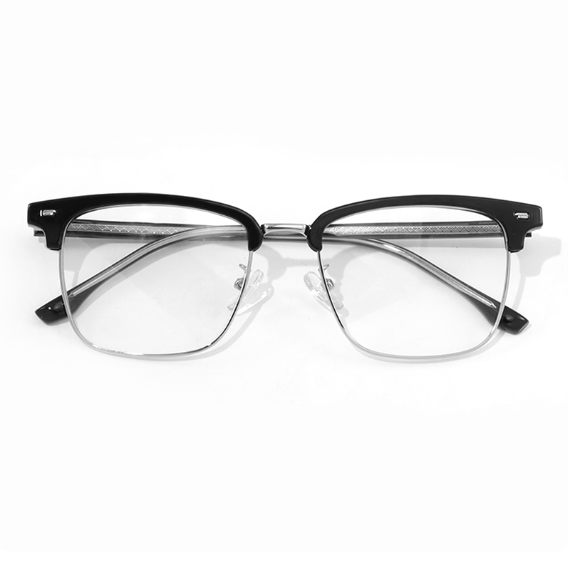 

RUOYUN Пластиковая оправа для очков бровь мужские, Black Silver